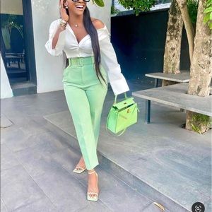 Zara high waisted pants bloggers fav